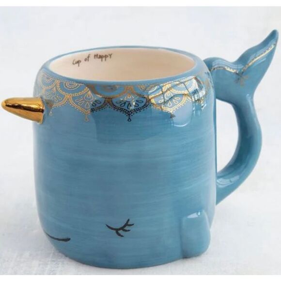 Natural Life Opal the Narwhal Folk Mug NWOT - Picture 3 of 10